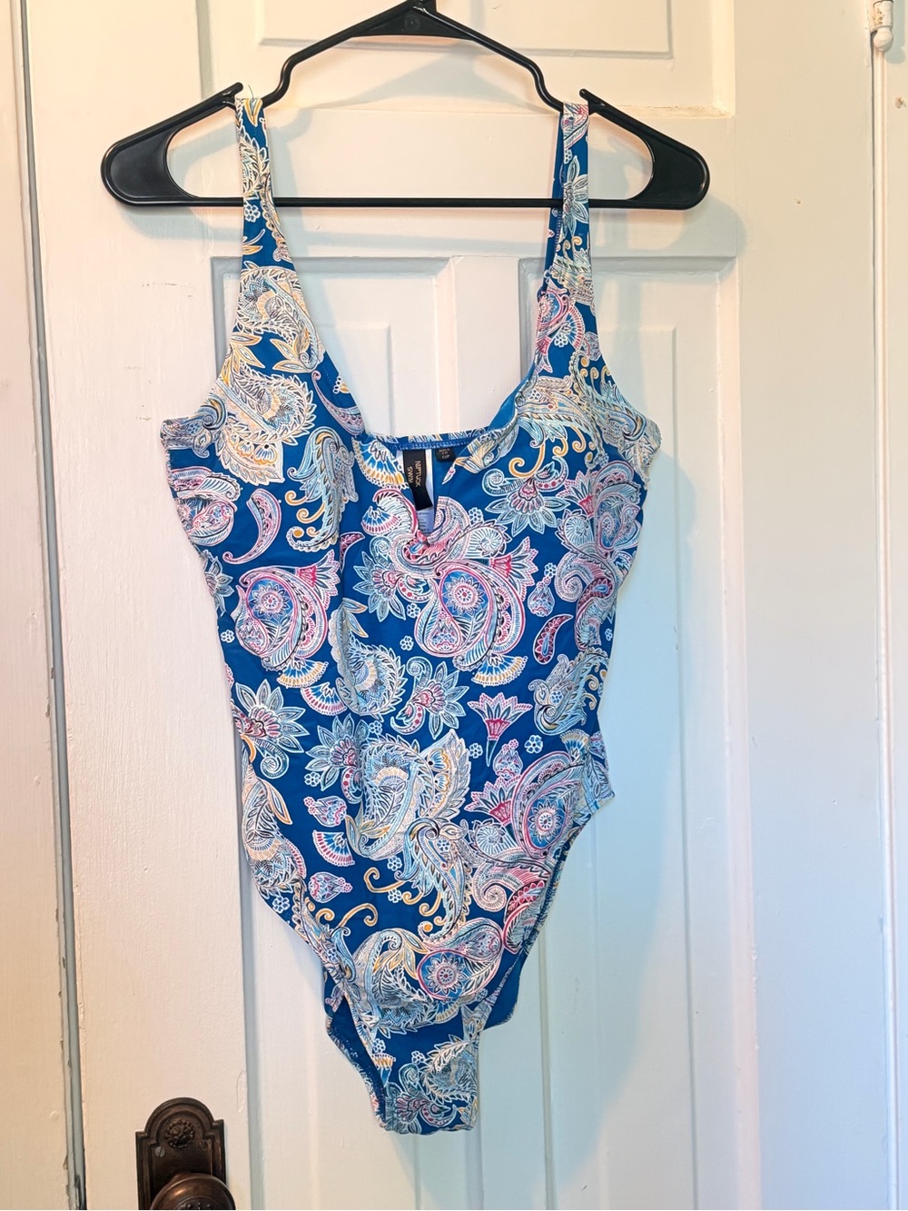 Nip Tuck Swim Blue Paisley Scoop One-Piece Swimsuit